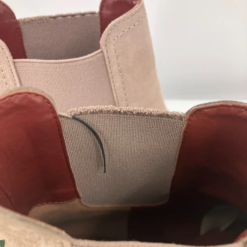 Gianni Bini GB The Change Re-New Tan Suede Leather Chelsea Ankle Heel Boot Shoes